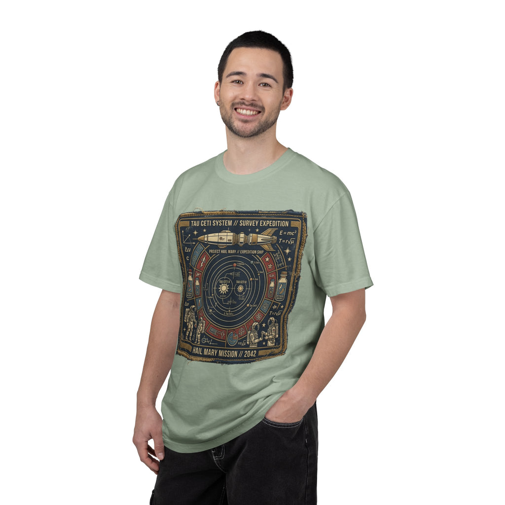 Astronaut Mission Patch T-Shirt — Solar System Survey '2047' Vintage Space Graphic Shirt