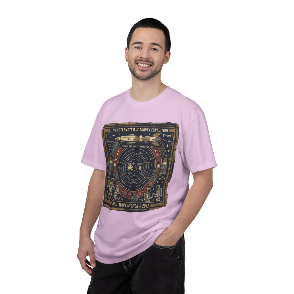 Astronaut Mission Patch T-Shirt — Solar System Survey '2047' Vintage Space Graphic Shirt