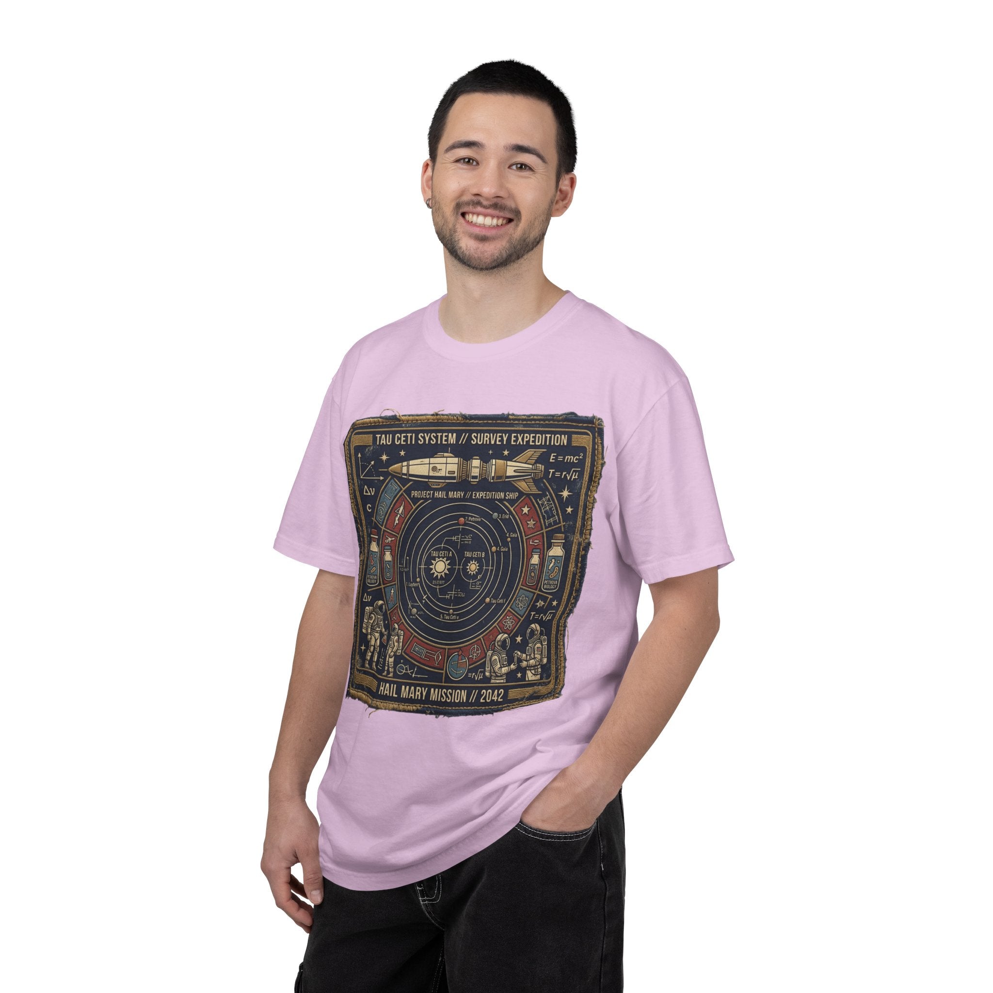 Astronaut Mission Patch T-Shirt — Solar System Survey '2047' Vintage Space Graphic Shirt