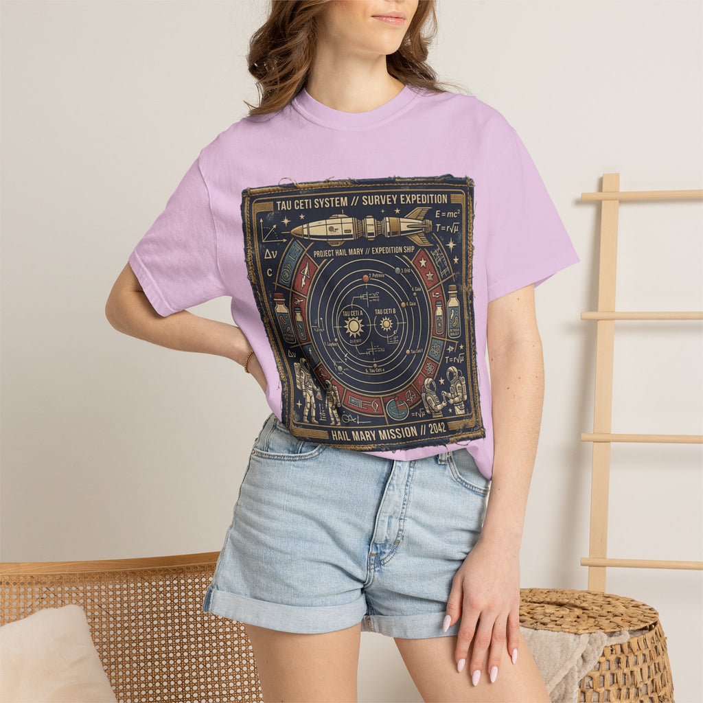 Astronaut Mission Patch T-Shirt — Solar System Survey '2047' Vintage Space Graphic Shirt