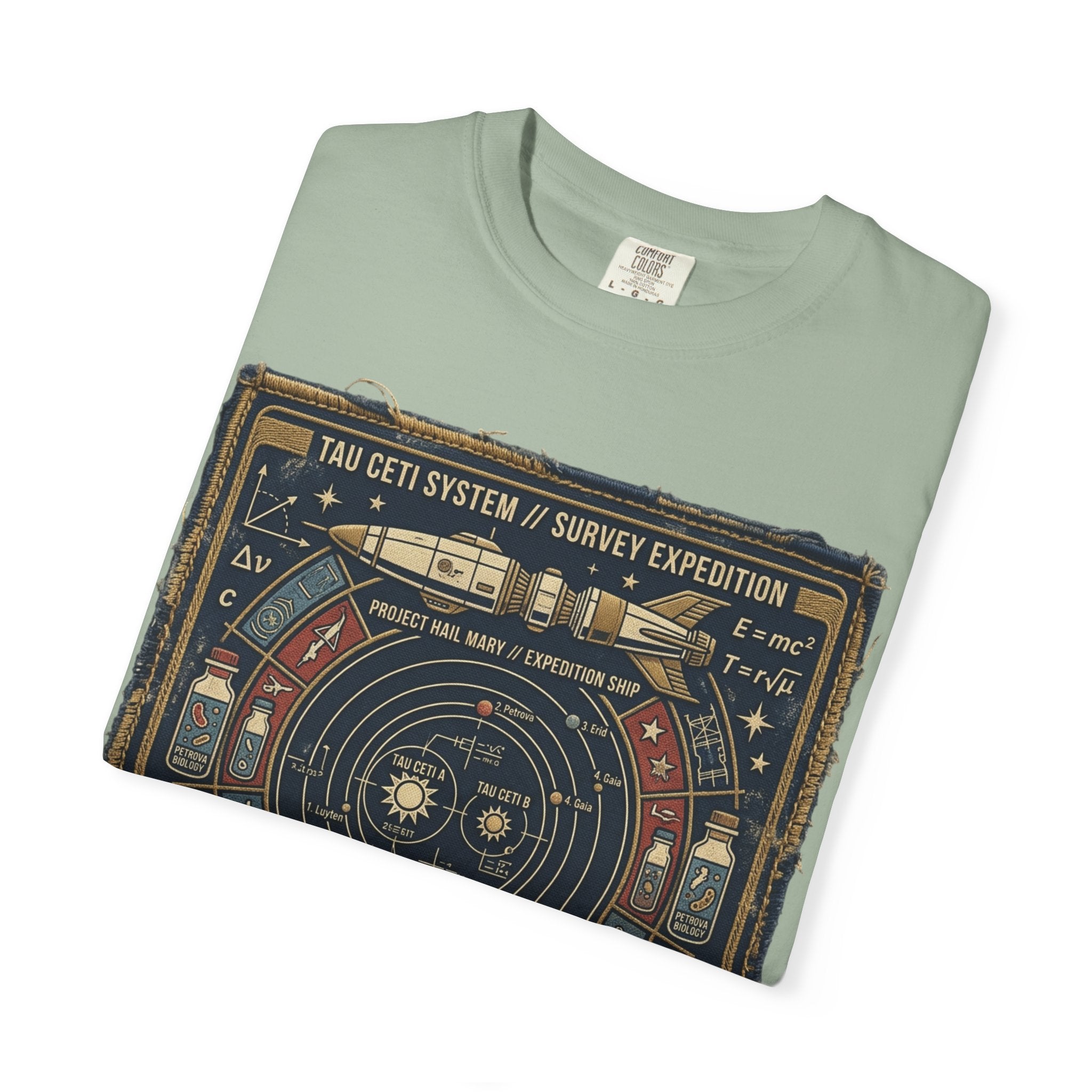 Astronaut Mission Patch T-Shirt — Solar System Survey '2047' Vintage Space Graphic Shirt