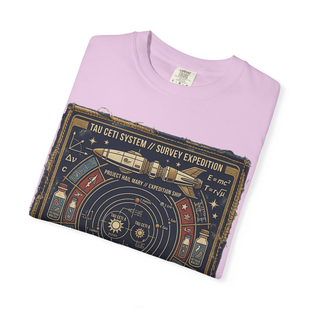 Astronaut Mission Patch T-Shirt — Solar System Survey '2047' Vintage Space Graphic Shirt