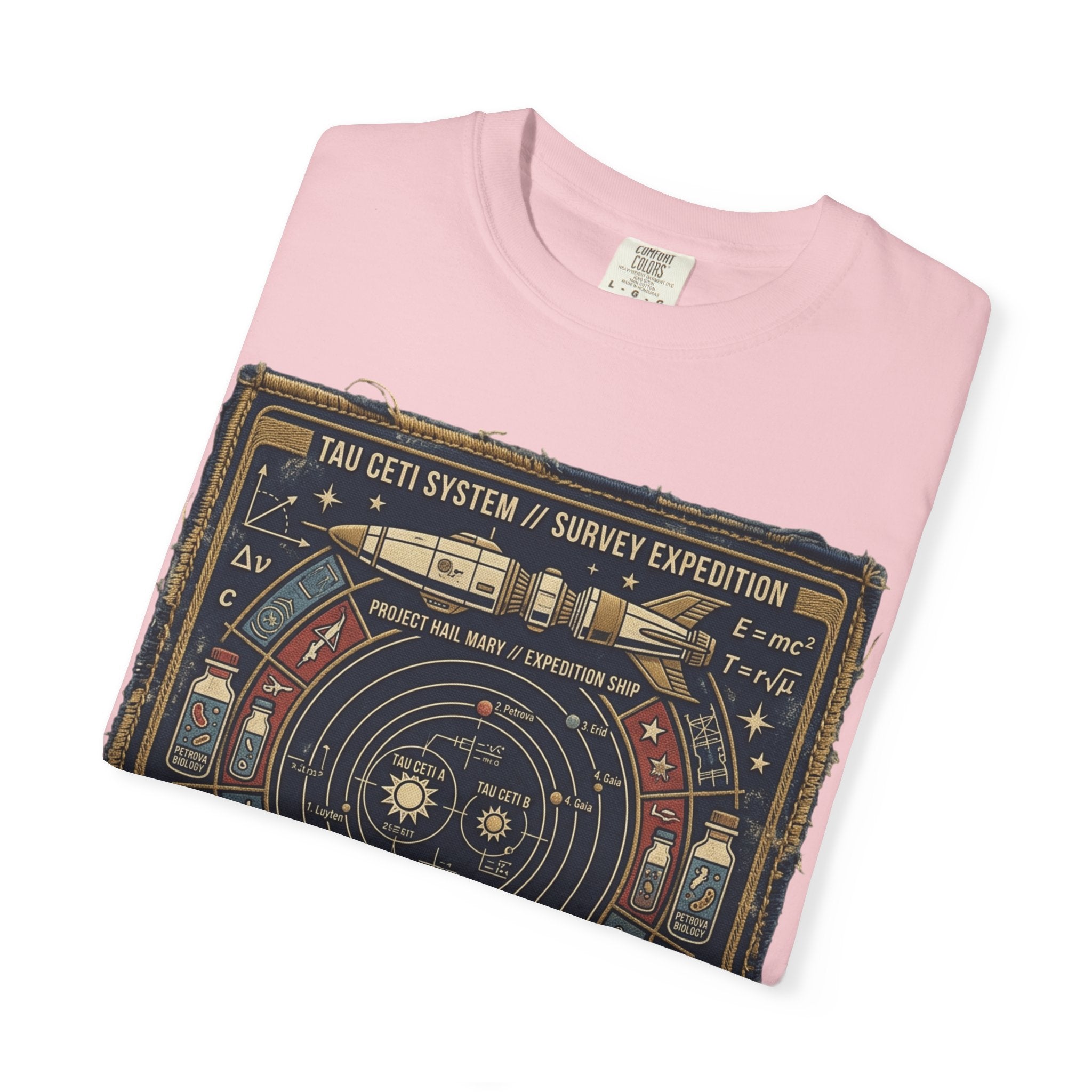 Astronaut Mission Patch T-Shirt — Solar System Survey '2047' Vintage Space Graphic Shirt
