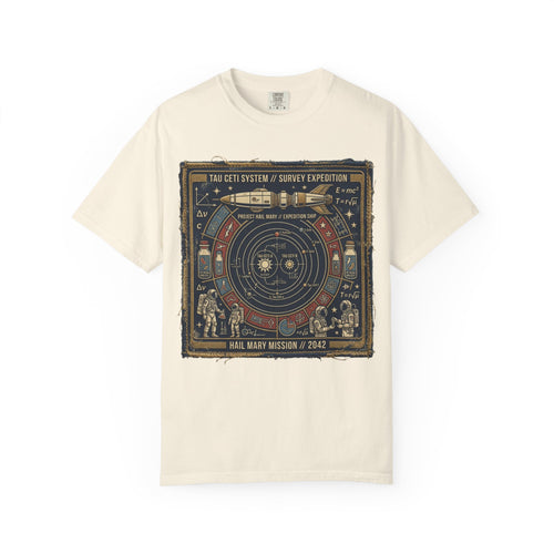 Astronaut Mission Patch T-Shirt — Solar System Survey '2047' Vintage Space Graphic Shirt