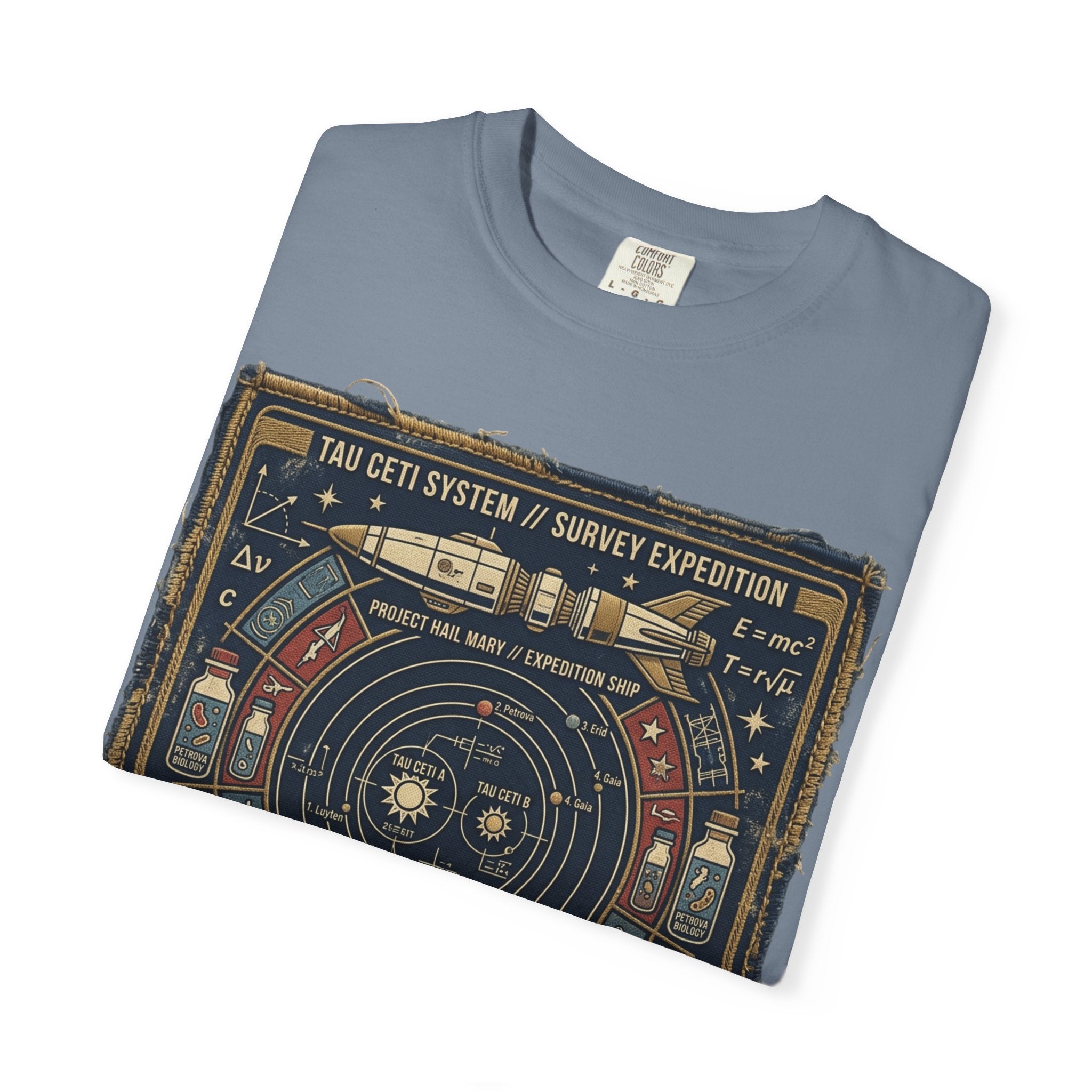 Astronaut Mission Patch T-Shirt — Solar System Survey '2047' Vintage Space Graphic Shirt